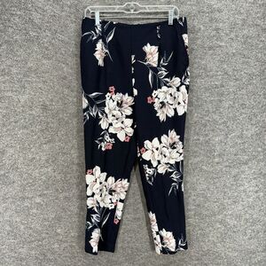 One Pants Women S Small Blue Floral High Rise Skinny Pleated Pull On Stretch
